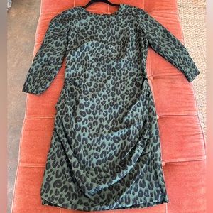 Louis Vuitton green leopard dress size 40